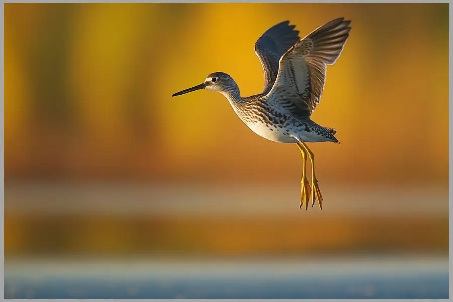 Greater Yellowlegs calling while flying