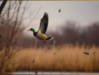 Duck hunters in Kansas wetlands preparing for the 2024 hunting season with gear and decoys